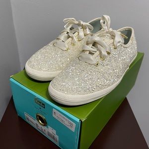 Keds x Kate Spade cream glitter size 8